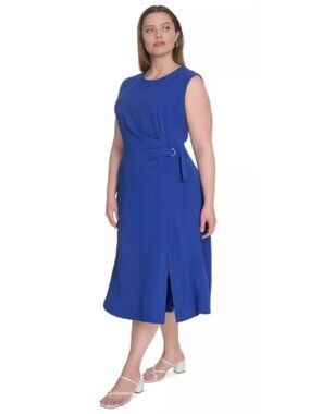 Calvin Klein Ultramarine Wrap Round Neck Dress Formal Event Size 18W